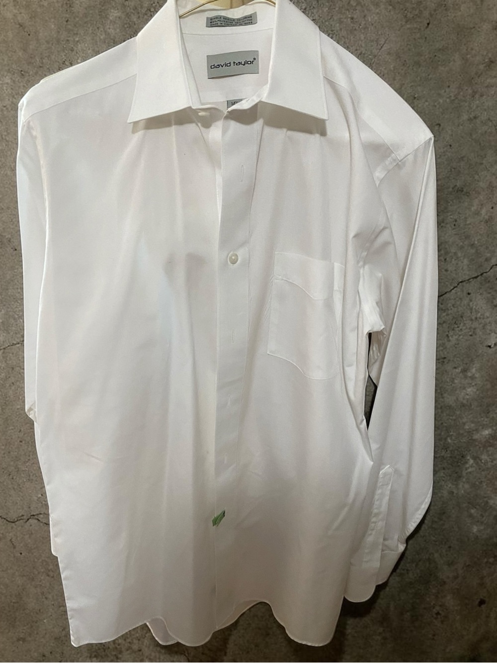 David Taylor White Men’s Dress Shirt with Point Collar